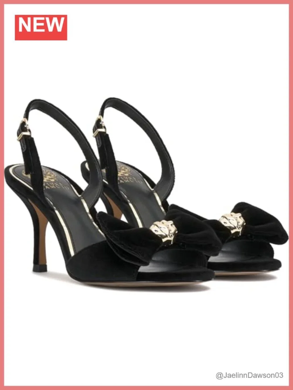 Vince Camuto Paycen Bow Detail Slingback High Heel Sandal Nylon Black Women's